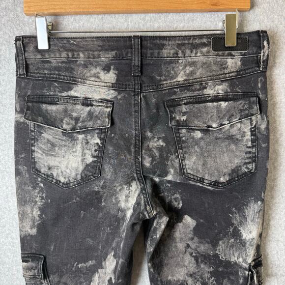 Guess Cargo Jeans Women’s 29 Thrashed Emo Punk Biker Stretch Ankle Zippers - Picture 6 of 16